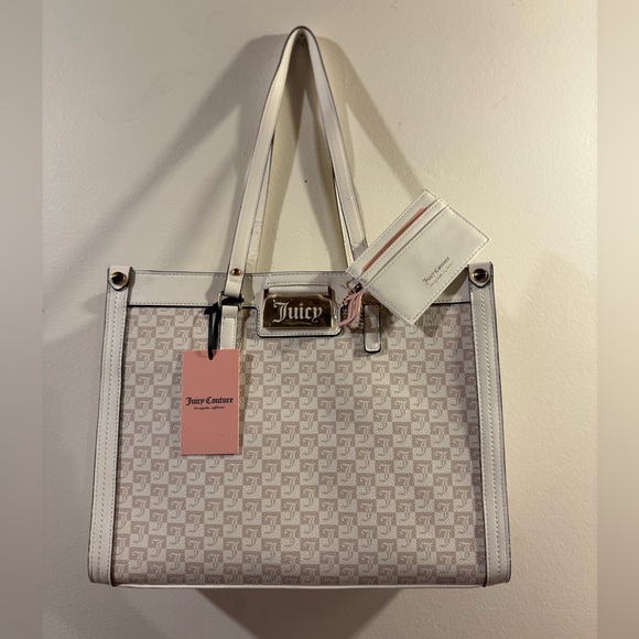 Juicy Couture Handbags - Juicy Couture Miss Juicy Tote and wallet charm white Crystal NWT Spring 2026